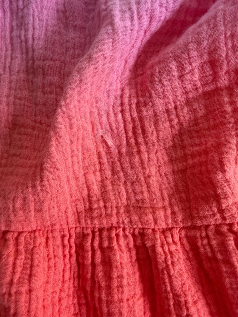 Marine Layer Coastal Grandmother Pink Orange Ombre Cotton Gauze Tiered Maxi XS - Picture 13 of 13